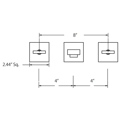 Flusso Faucets Serie 160 10" Three-Hole Brushed Nickel PVD Wall-Mounted Bathtub Faucet