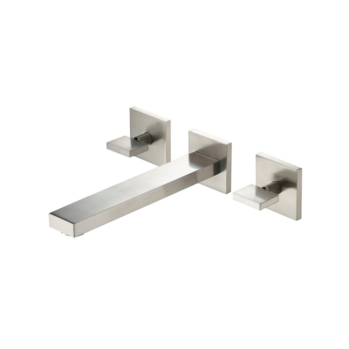 Flusso Faucets Serie 160 10" Three-Hole Brushed Nickel PVD Wall-Mounted Bathtub Faucet With 0.50" Rough-In Valve