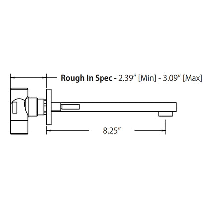 Flusso Faucets Serie 160 10" Three-Hole Matte Black Wall-Mounted Bathtub Faucet With 0.50" Rough-In Valve