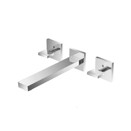 Flusso Faucets Serie 160 10" Three-Hole Polished Nickel PVD Wall-Mounted Bathtub Faucet