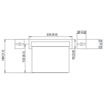 Flusso Faucets Serie 160 13" Three-Hole Brushed Nickel PVD Deck-Mounted Cascade / Sheet Flow Waterfall Roman Bathtub Faucet With Valve Set
