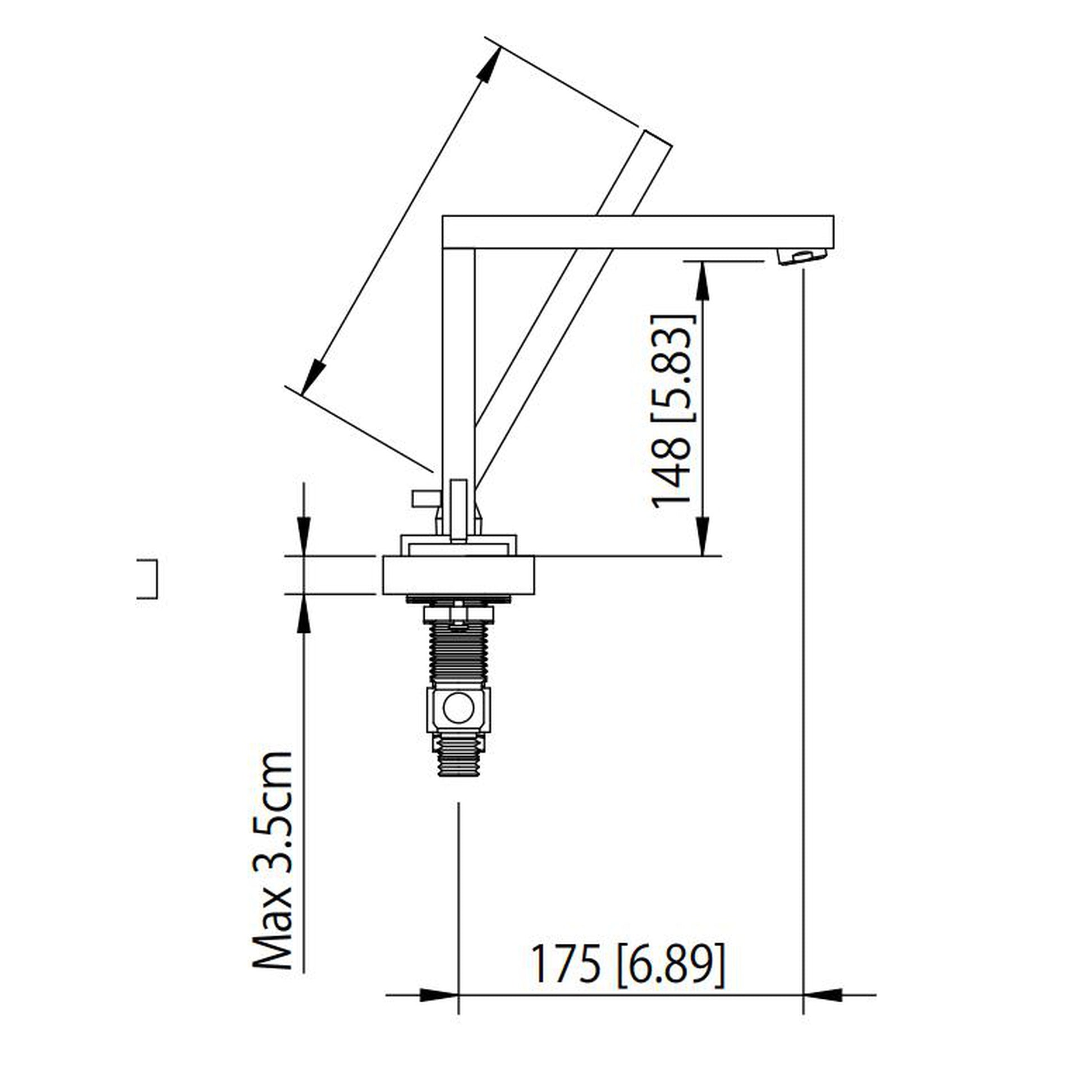 Flusso Faucets Serie 160 14" Four-Hole Polished Nickel PVD Solid Brass Deck-Mounted Roman Bathtub Faucet With Hand Shower