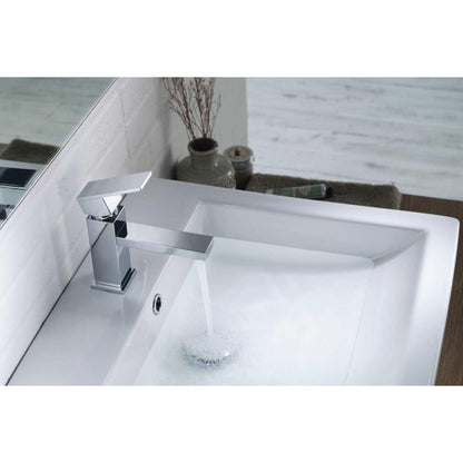 Flusso Faucets Serie 160 160.1050CP 6" Single-Hole Chrome Deck-Mounted Bathroom Sink Faucet With Pop-Up Drain