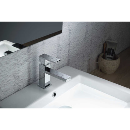 Flusso Faucets Serie 160 160.1050CP 6" Single-Hole Chrome Deck-Mounted Bathroom Sink Faucet With Pop-Up Drain
