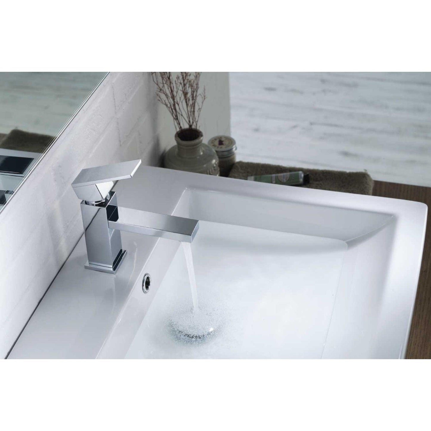 Flusso Faucets Serie 160 160.1050MB 6" Single-Hole Matte Black Deck-Mounted Bathroom Sink Faucet With Pop-Up Drain