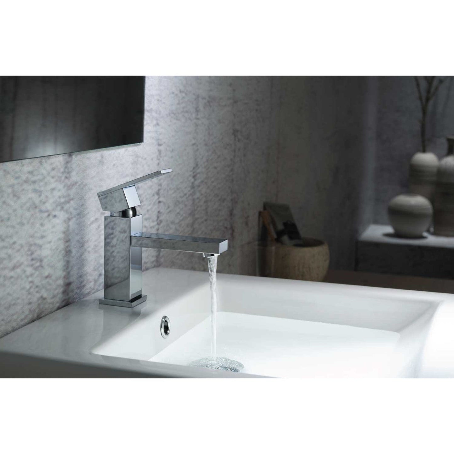 Flusso Faucets Serie 160 160.1050MB 6" Single-Hole Matte Black Deck-Mounted Bathroom Sink Faucet With Pop-Up Drain
