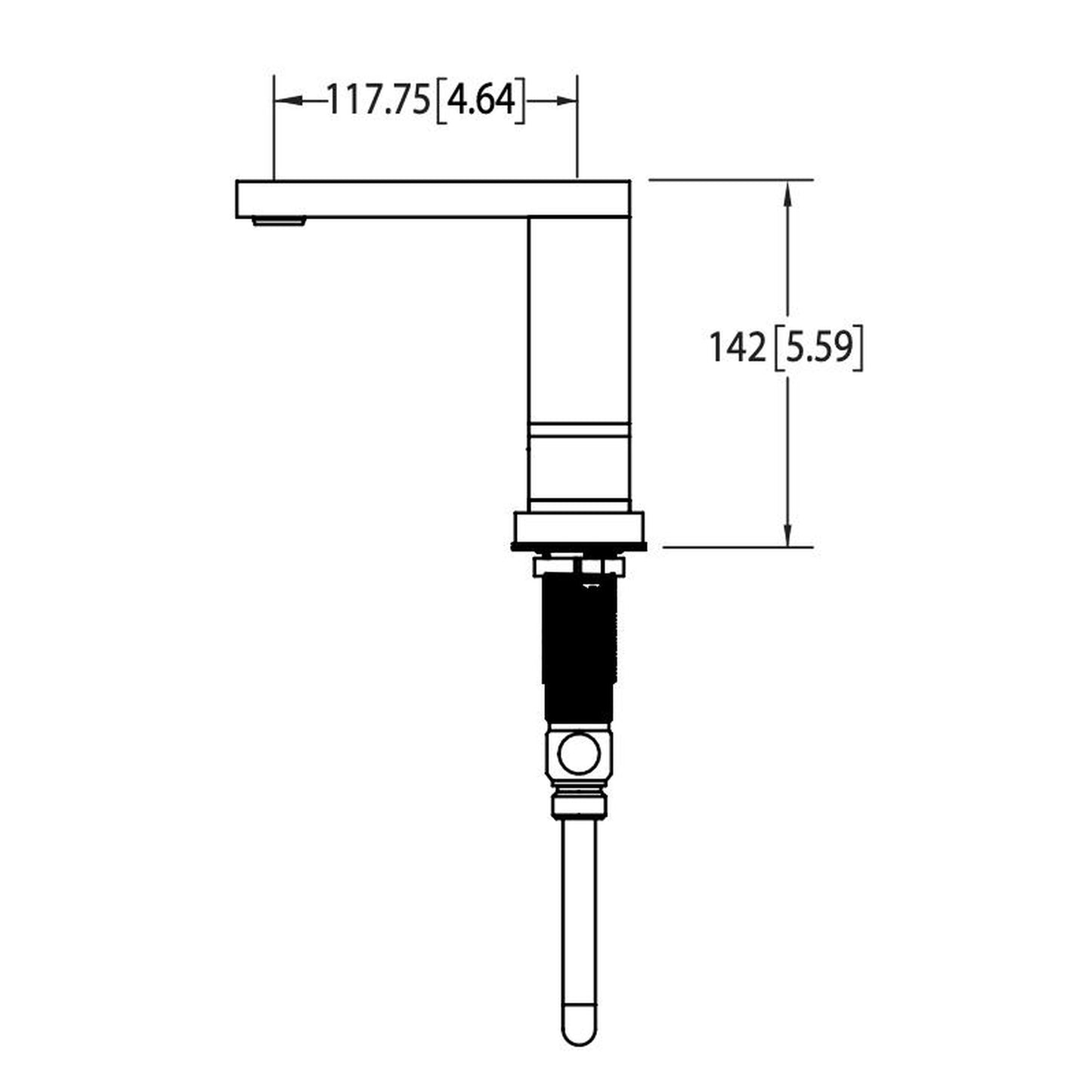 Flusso Faucets Serie 160 160.2003BN 8" Three-Hole Brushed Nickel PVD Solid Brass Deck-Mounted Widespread Bathroom Sink Faucet With Overflow Pop-Up Drain