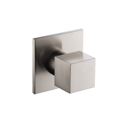Flusso Faucets Serie 160 3" Brushed Nickel PVD Wall Mounted Shower Faucet Trim With 0.75" Single-Output NPT Female Connection Volume Control Valve