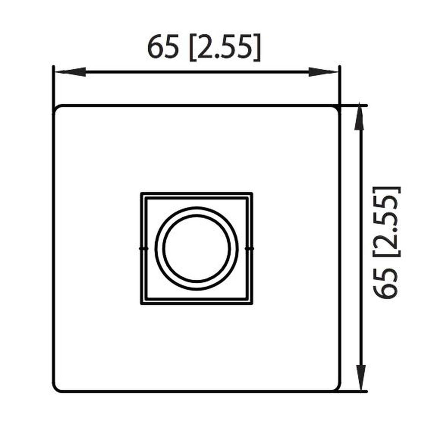 Flusso Faucets Serie 160 6" Brushed Nickel PVD Solid Brass Ceiling-Mounted Shower Arm With Adjustable Sliding Flange