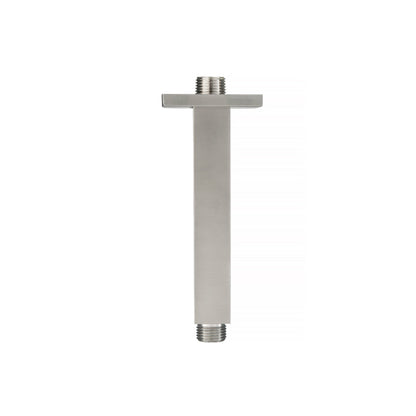 Flusso Faucets Serie 160 6" Brushed Nickel PVD Solid Brass Ceiling-Mounted Shower Arm With Adjustable Sliding Flange
