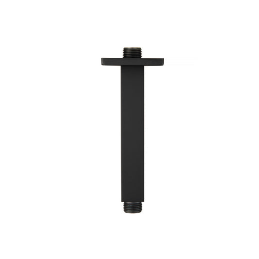 Flusso Faucets Serie 160 6" Matte Black Solid Brass Ceiling-Mounted Shower Arm With Adjustable Sliding Flange