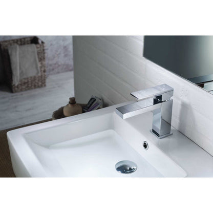 Flusso Faucets Serie 160 6" Single-Hole Polished Nickel PVD Deck-Mounted Bathroom Sink Faucet With Pop-Up Drain