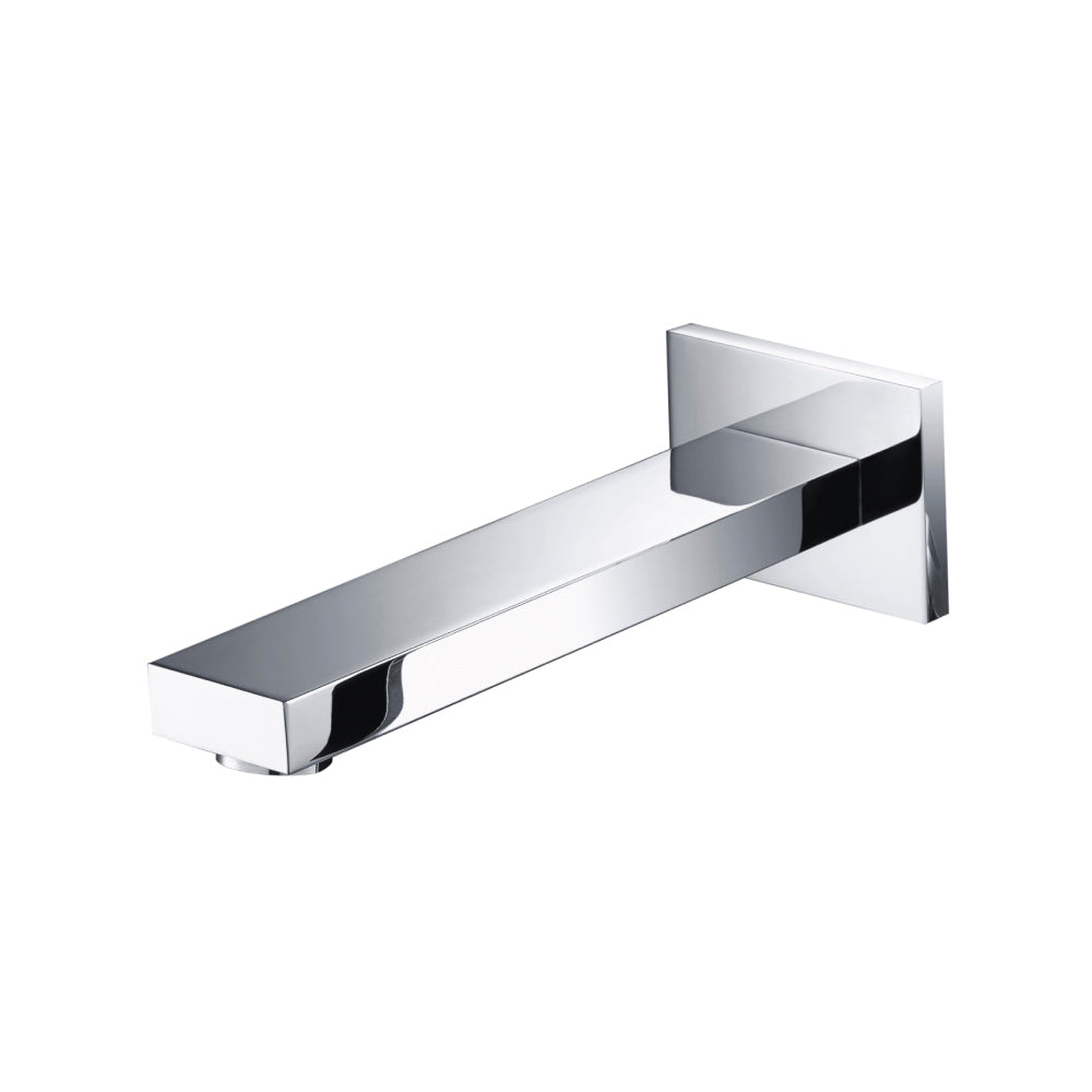 Flusso Faucets Serie 160 7" Single-Hole Chrome Solid Brass Wall-Mounted Non-Diverting Bathtub Spout