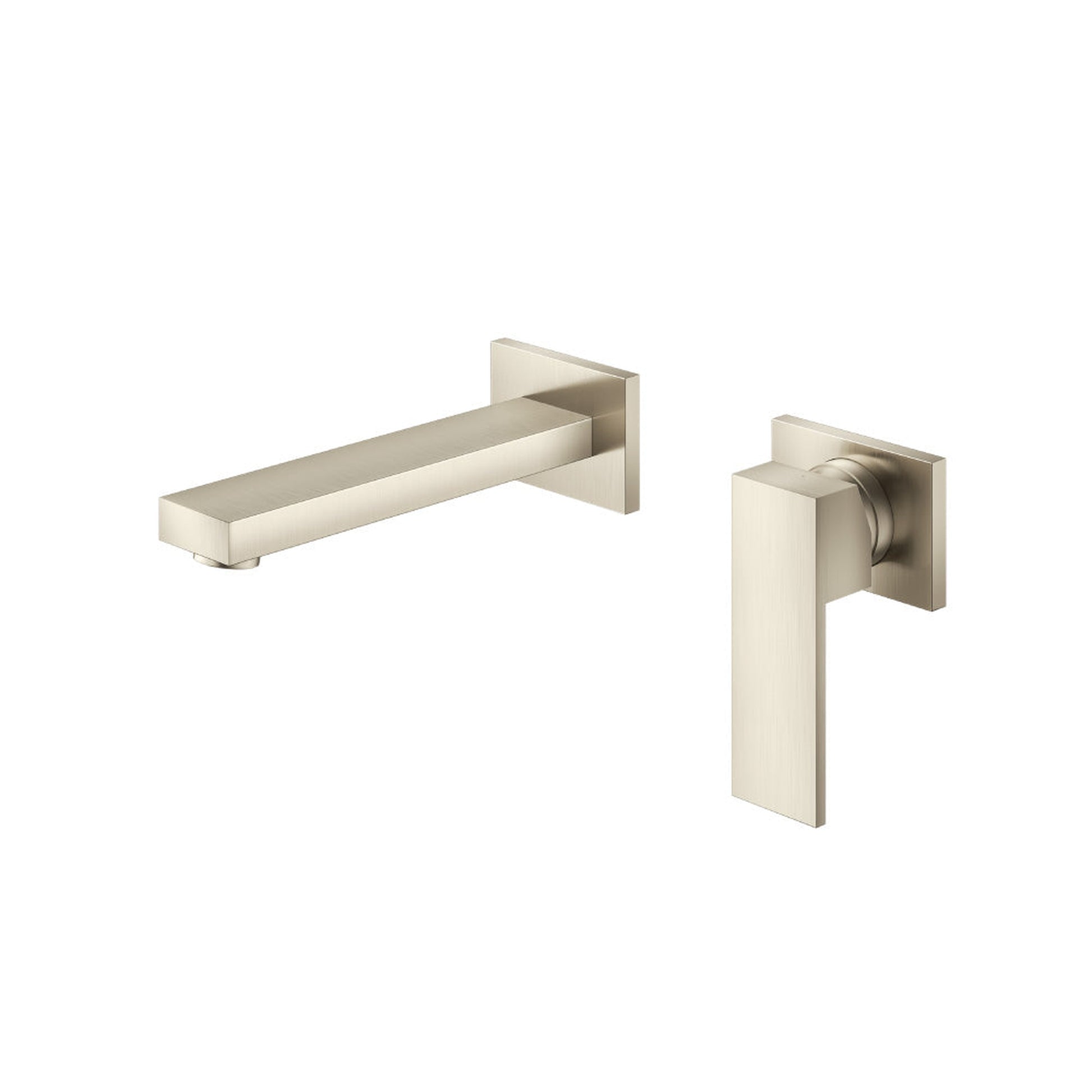 Flusso Faucets Serie 160 7" Two-Hole Brushed Nickel PVD Wall-Mounted Bathroom Sink Faucet With Rough In Valve