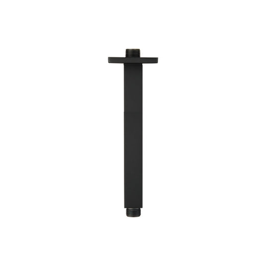 Flusso Faucets Serie 160 8" Matte Black Solid Brass Ceiling-Mounted Shower Arm With Adjustable Sliding Flange
