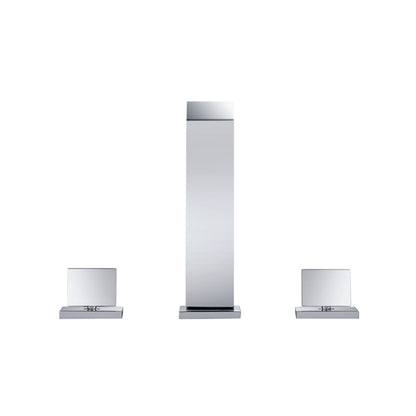 Flusso Faucets Serie 160 8" Three-Hole Brushed Nickel PVD Solid Brass Deck-Mounted Widespread Bathroom Sink Faucet With Overflow Pop-Up Drain