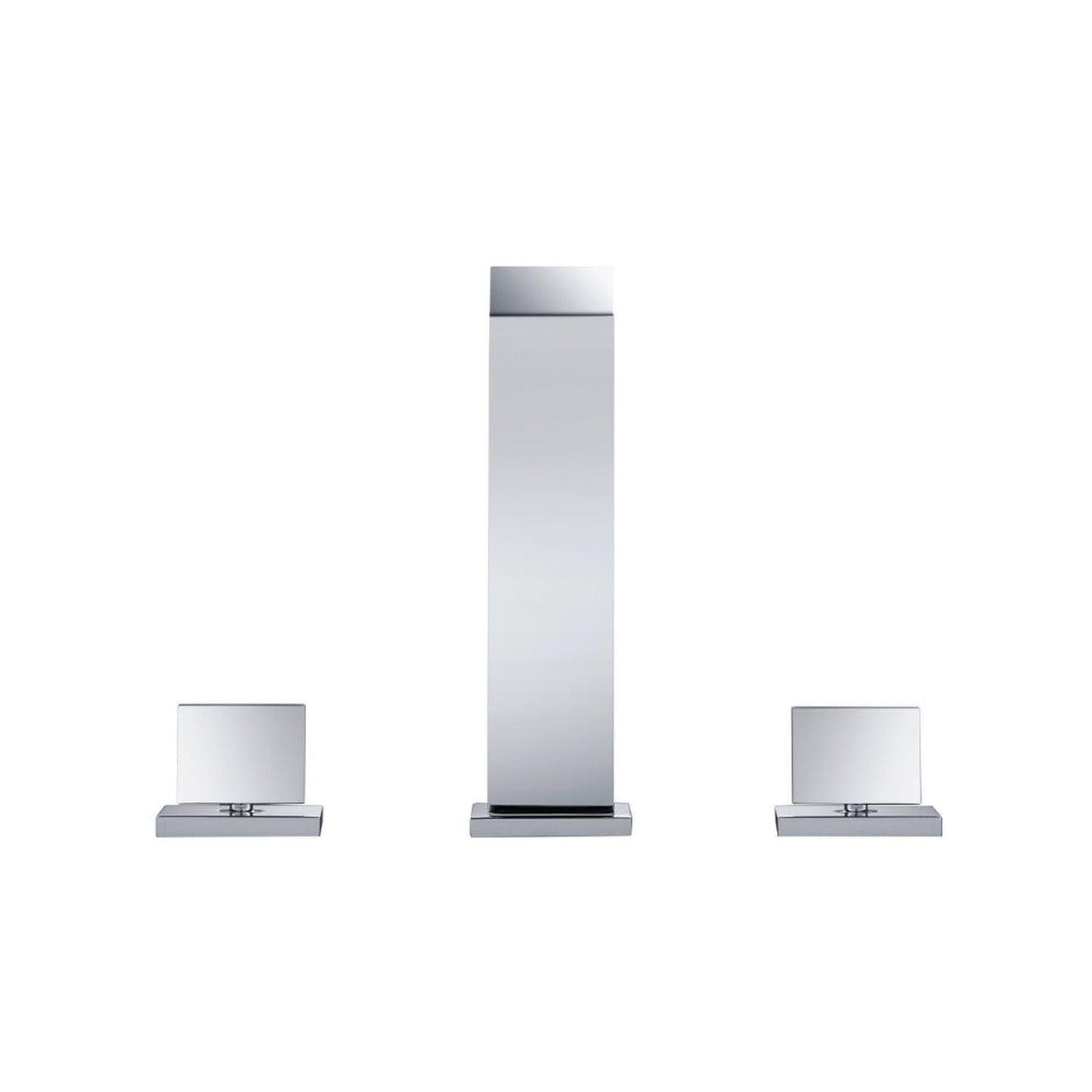 Flusso Faucets Serie 160 8" Three-Hole Chrome Solid Brass Deck-Mounted Widespread Bathroom Sink Faucet With Overflow Pop-Up Drain