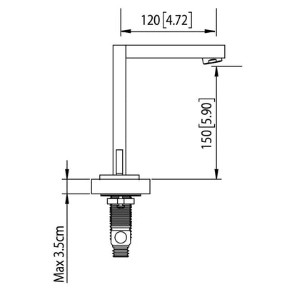 Flusso Faucets Serie 160 8" Three-Hole Chrome Solid Brass Deck-Mounted Widespread Bathroom Sink Faucet With Overflow Pop-Up Drain