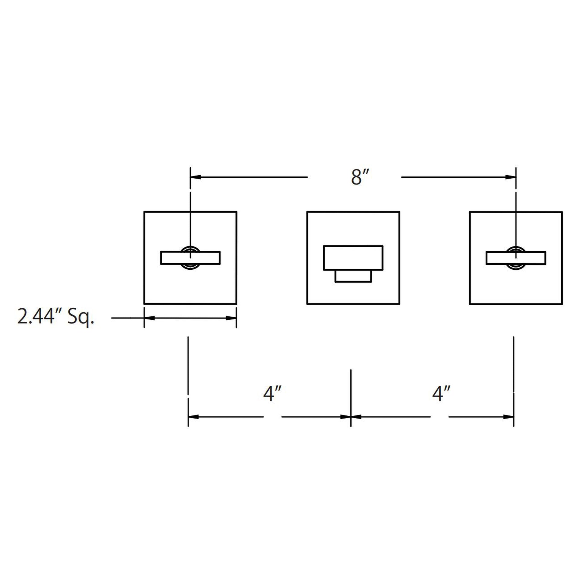 Flusso Faucets Serie 160 8" Three-Hole Chrome Wall-Mounted Sink Faucet