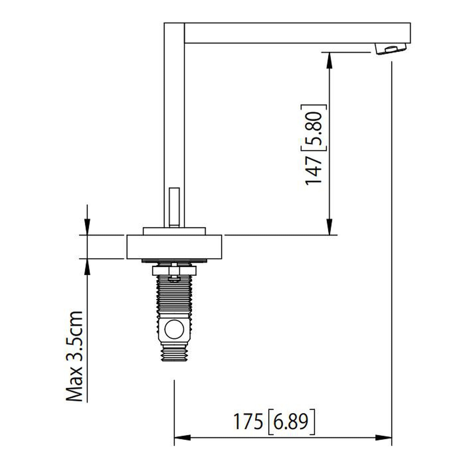 Flusso Faucets Serie 160 8" Three-Hole Matte Black Solid Brass Deck-Mounted Roman Bathtub Faucet