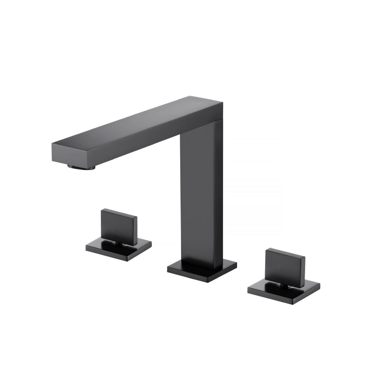 Flusso Faucets Serie 160 8" Three-Hole Matte Black Solid Brass Deck-Mounted Roman Bathtub Faucet