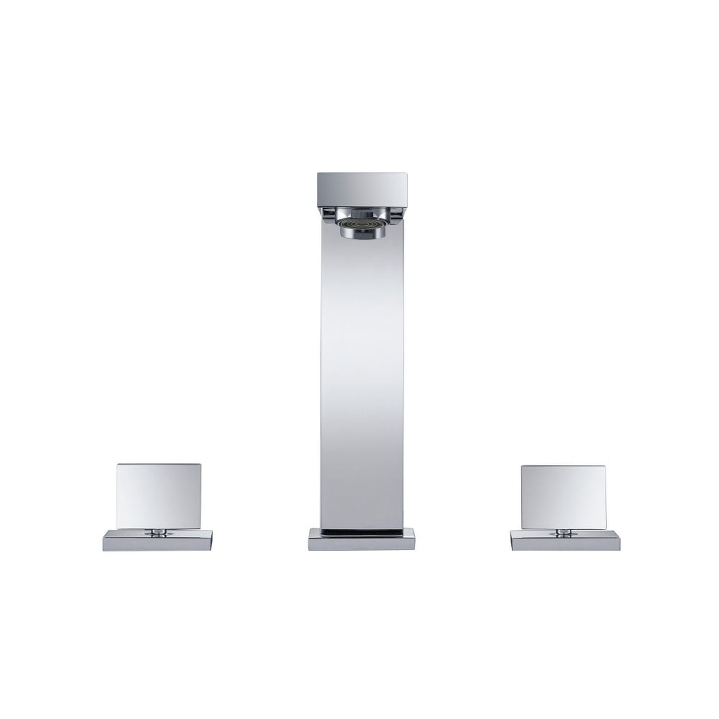 Flusso Faucets Serie 160 8" Three-Hole Polished Nickel PVD Solid Brass Deck-Mounted Widespread Bathroom Sink Faucet With Overflow Pop-Up Drain