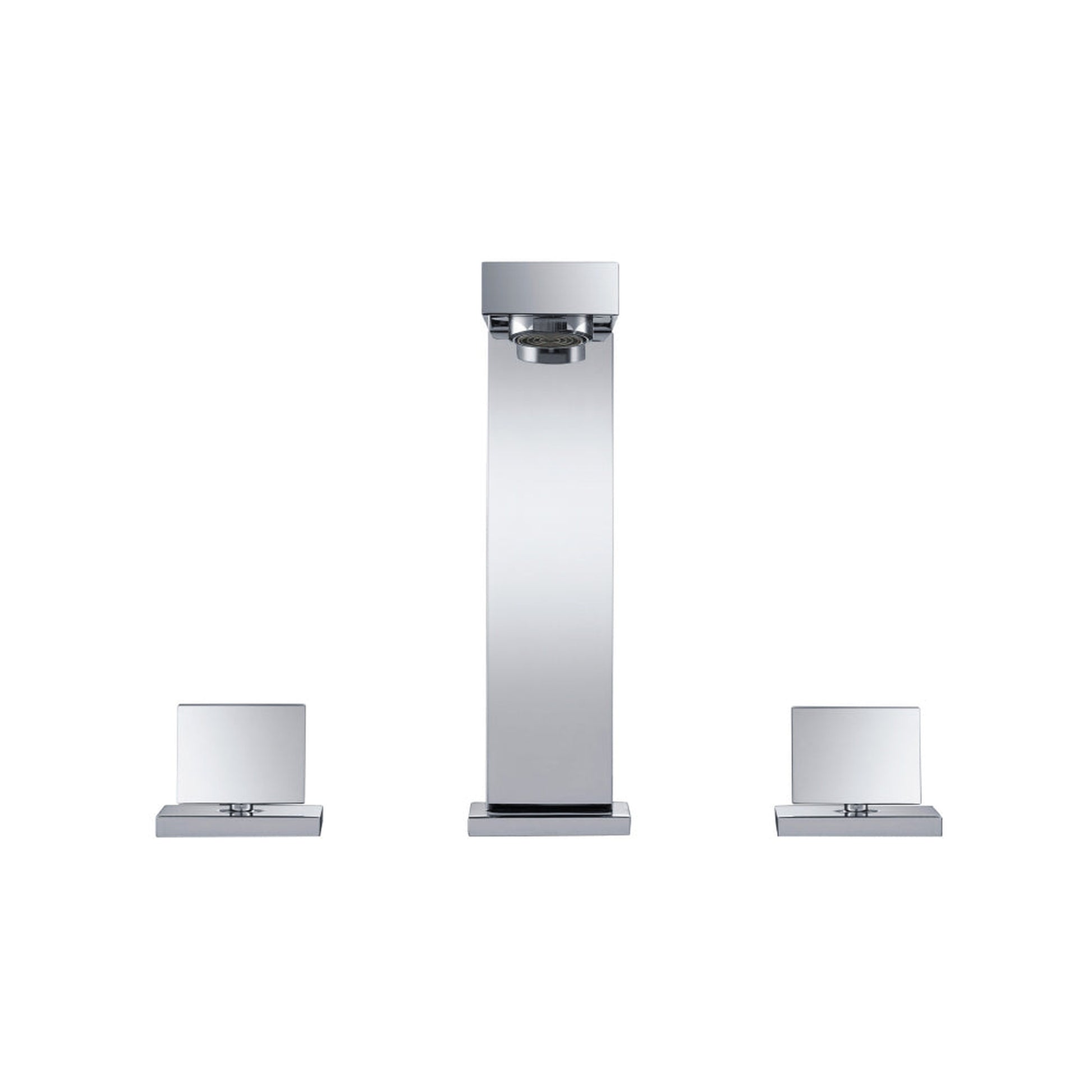 Flusso Faucets Serie 160 8" Three-Hole Polished Nickel PVD Solid Brass Deck-Mounted Widespread Bathroom Sink Faucet With Overflow Pop-Up Drain