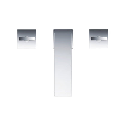 Flusso Faucets Serie 160 8" Three-Hole Polished Nickel PVD Solid Brass Deck-Mounted Widespread Bathroom Sink Faucet With Overflow Pop-Up Drain