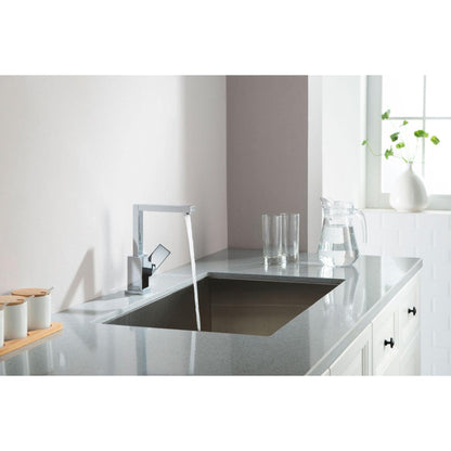 Flusso Faucets Serie 160 9" Single-Hole Chrome Solid Brass Deck-Mounted Bathroom Bar Sink Faucet With Swivel Spout