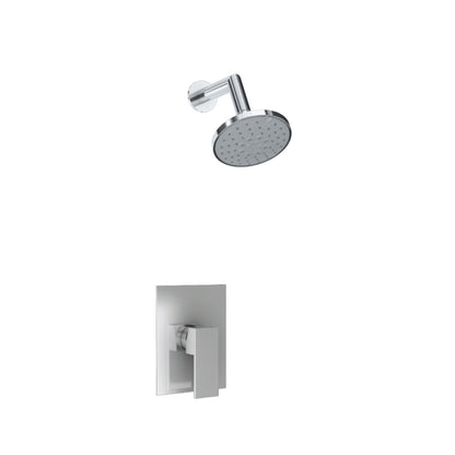 Flusso Faucets Serie 160 Single Output Matte Black Wall-Mounted Shower Set With 3-Function ABS Shower Head, Single Handle Shower Trim and 1-Output Single Control Pressure Balance Valve