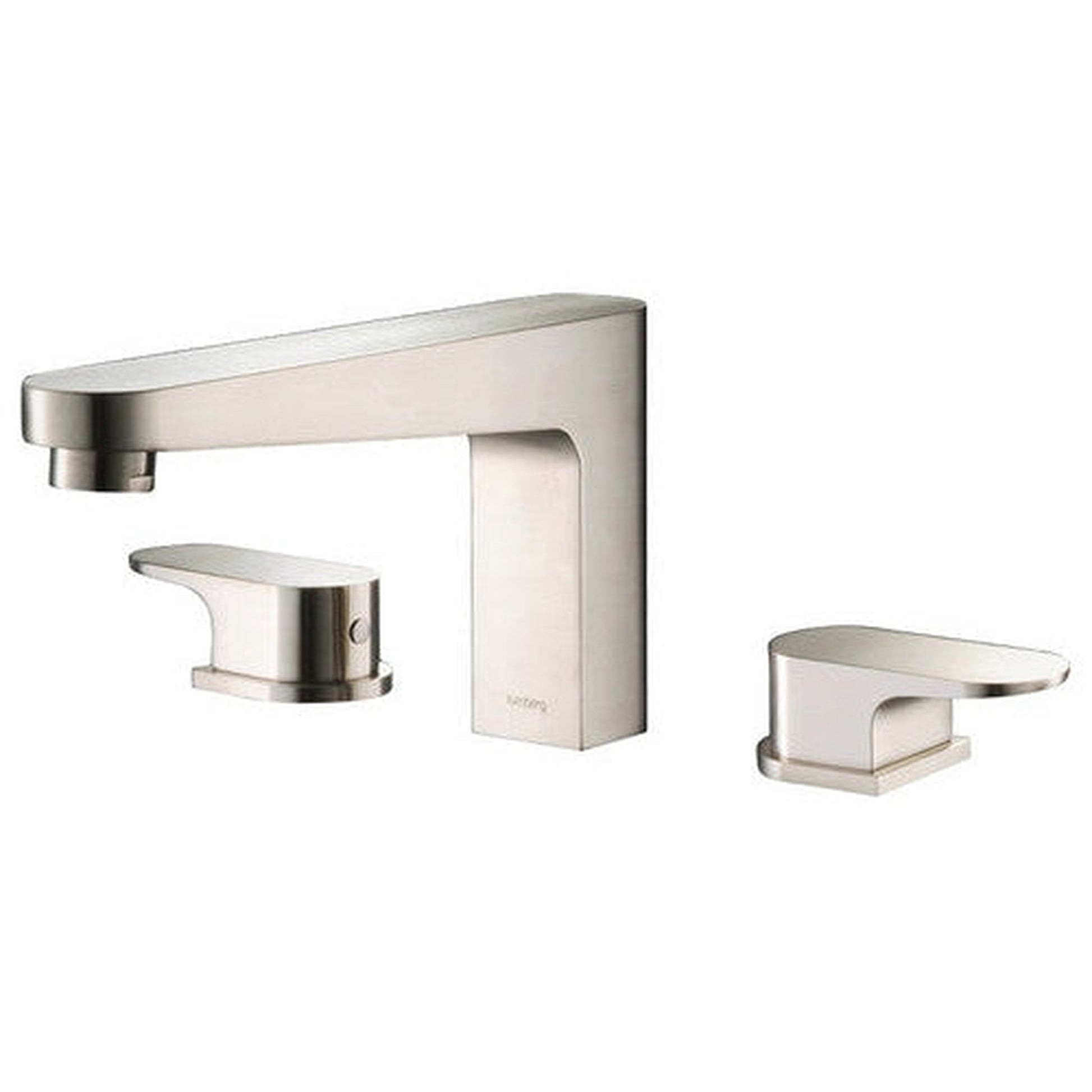 Flusso Faucets Serie 180 5" Three-Hole Brushed Nickel PVD Solid Brass Deck-Mounted Roman Bathtub Faucet