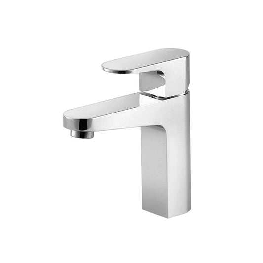Flusso Faucets Serie 180 6" Single-Hole Chrome Solid Brass Deck-Mounted Bathroom Sink Faucet With Drain