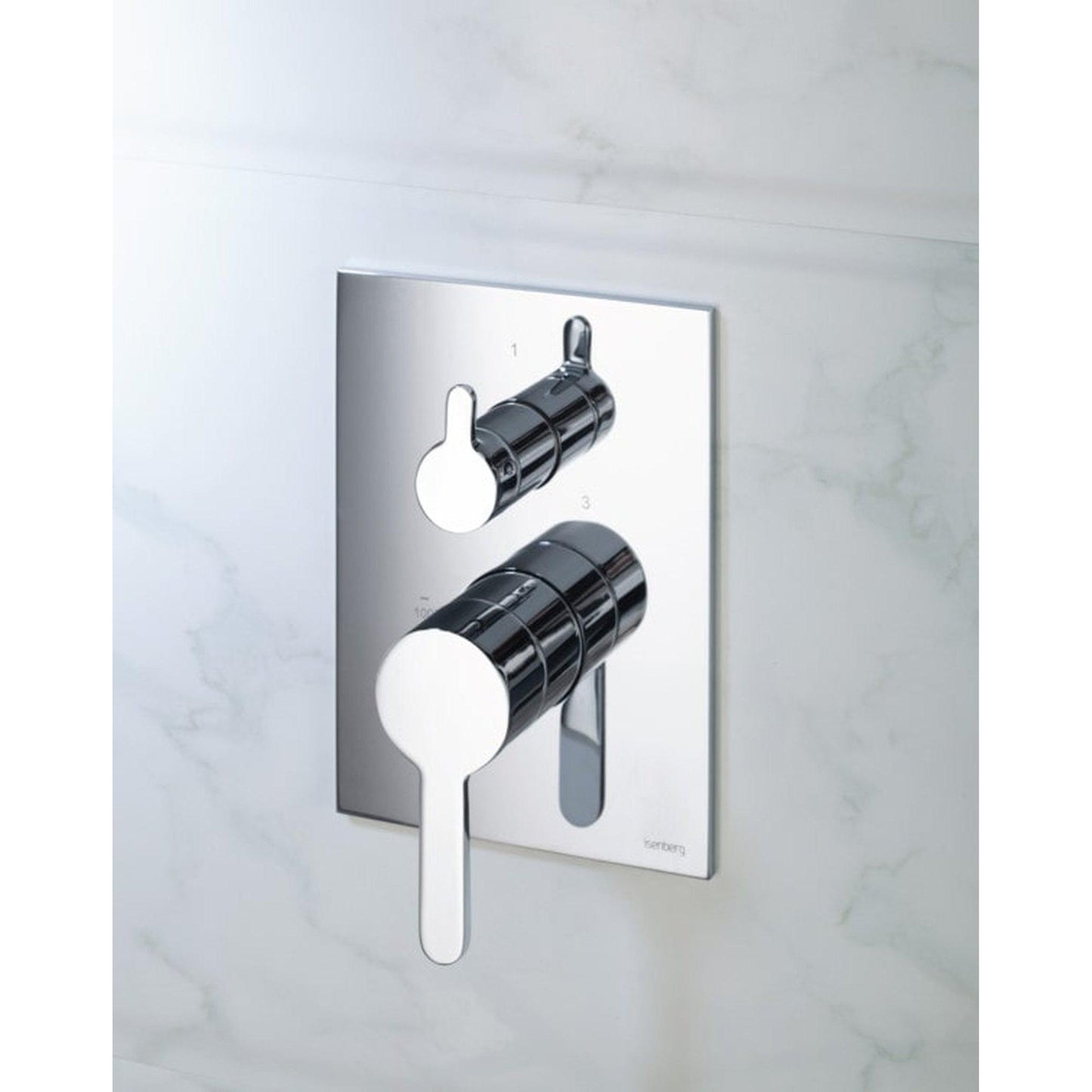 Flusso Faucets Serie 180 8" Chrome Tub / Shower Trim Set With 2-Output Pressure Balance Valve And 2-Way Diverter