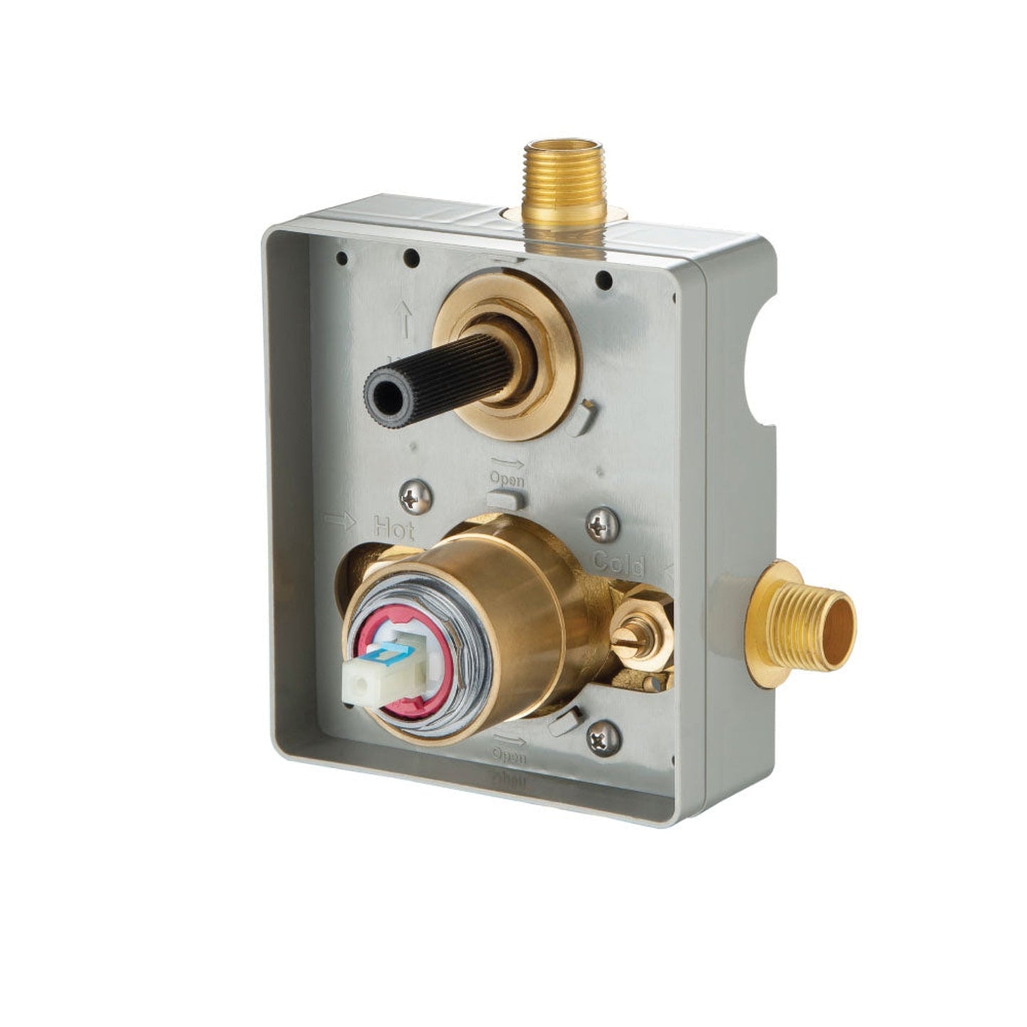 Flusso Faucets Serie 180 8" Chrome Tub / Shower Trim Set With 2-Output Pressure Balance Valve And 2-Way Diverter