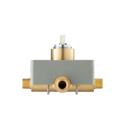 Flusso Faucets Serie 180 8" Chrome Tub / Shower Trim Set With 2-Output Pressure Balance Valve And 2-Way Diverter