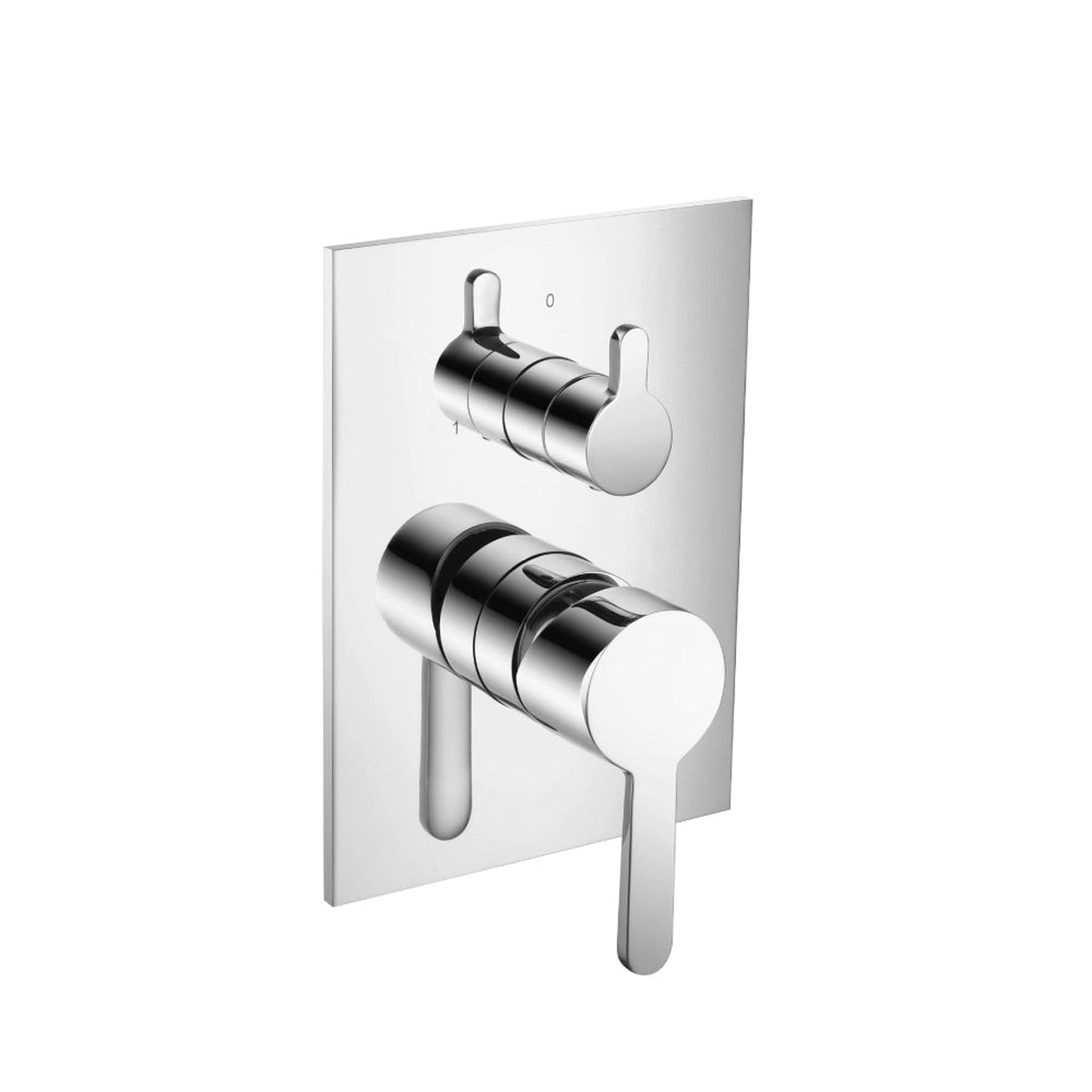 Flusso Faucets Serie 180 8" Chrome Tub / Shower Trim Set With 2-Output Pressure Balance Valve And 2-Way Diverter
