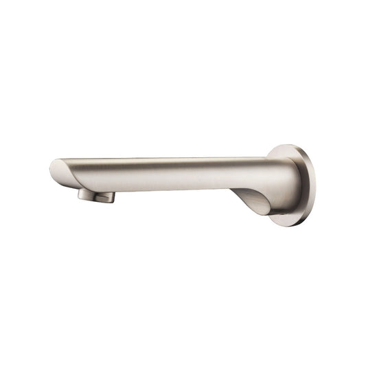 Flusso Faucets Serie 180 8" Single-Hole Brushed Nickel PVD Solid Brass Wall-Mounted Non-Diverting Bathtub Spout