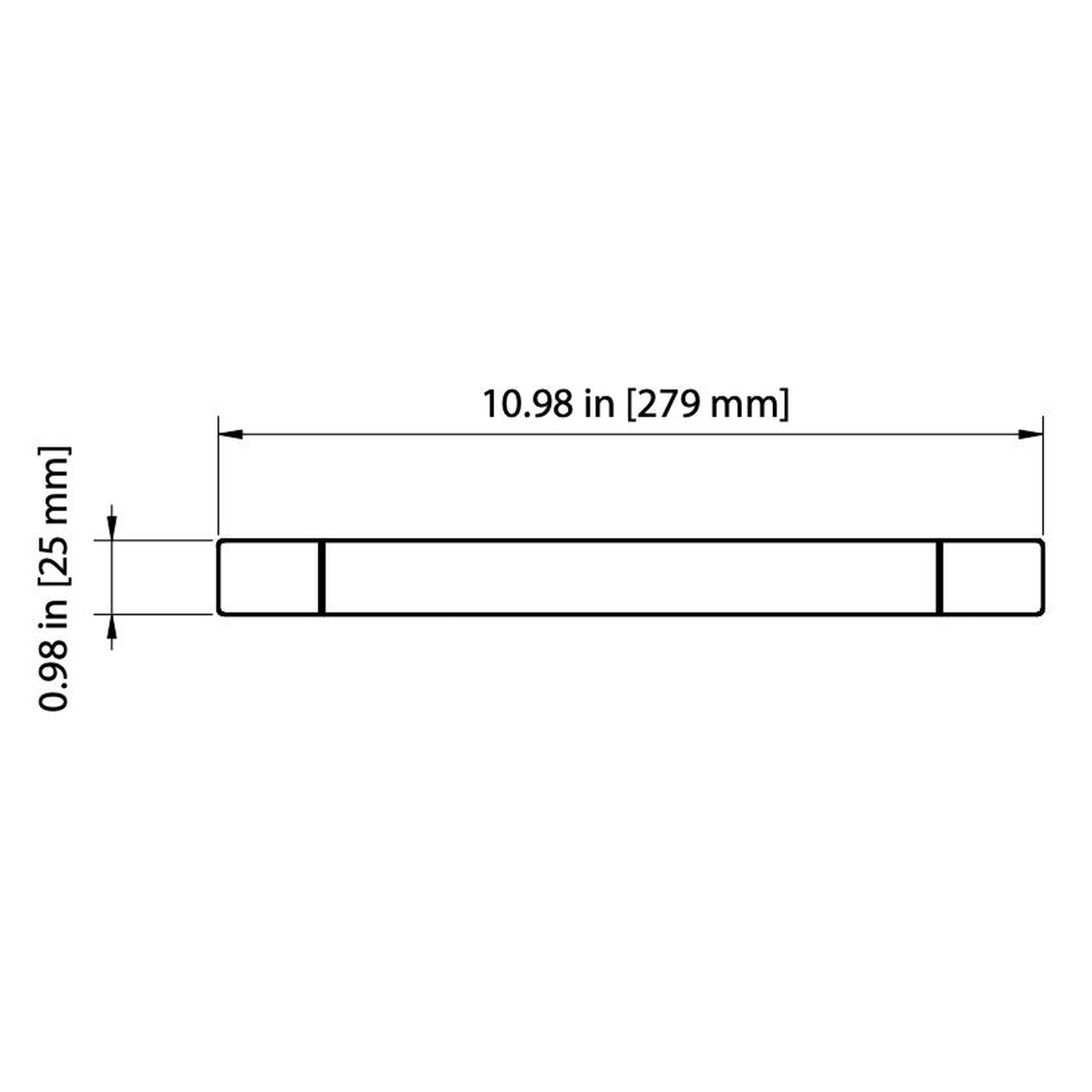 Flusso Faucets Serie 196 11" Mini Brushed Nickel PVD Solid Brass Wall-Mounted Bathroom Towel Bar