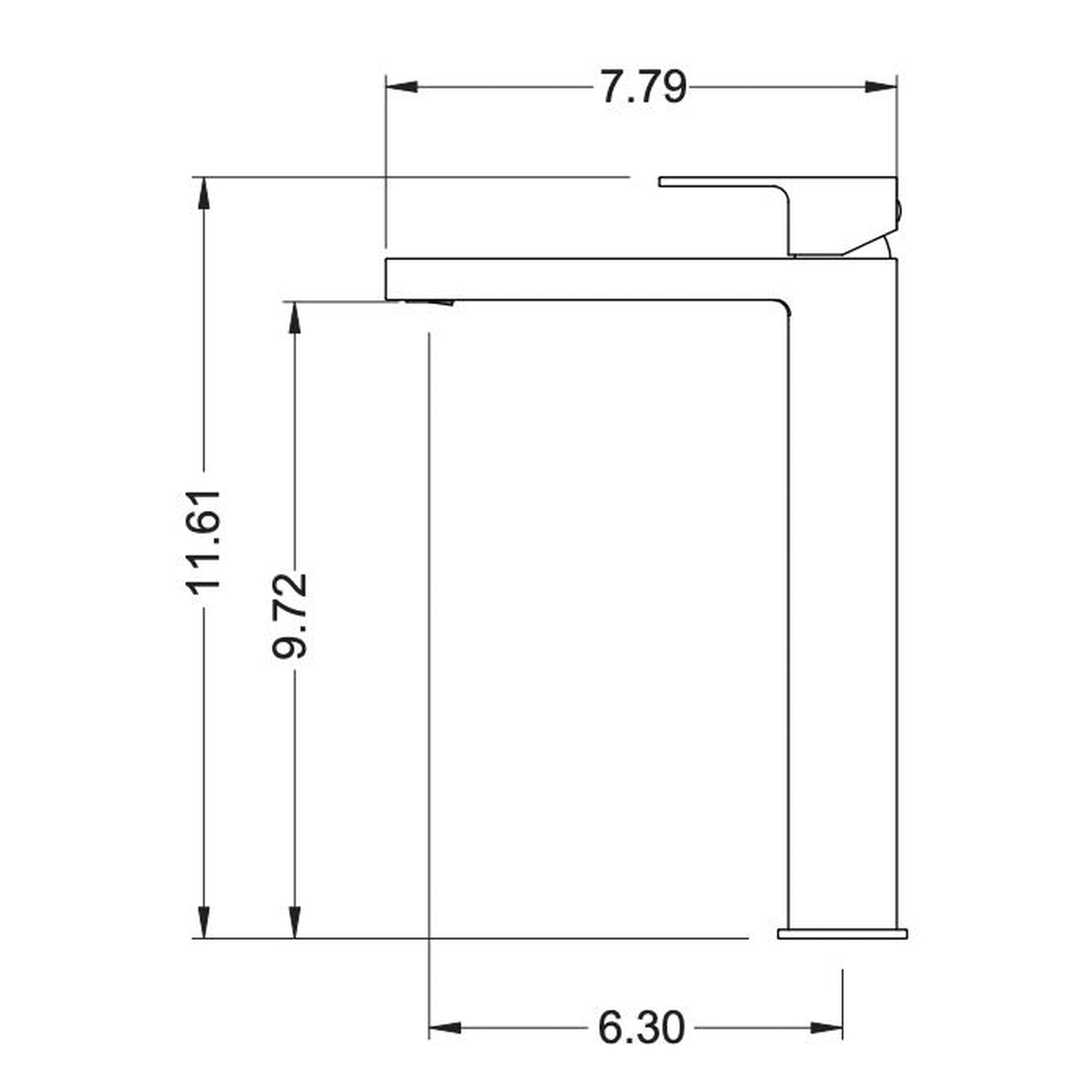 Flusso Faucets Serie 196 12" Single-Hole Satin Brass PVD Deck-Mounted Vessel Bathroom Sink Faucet