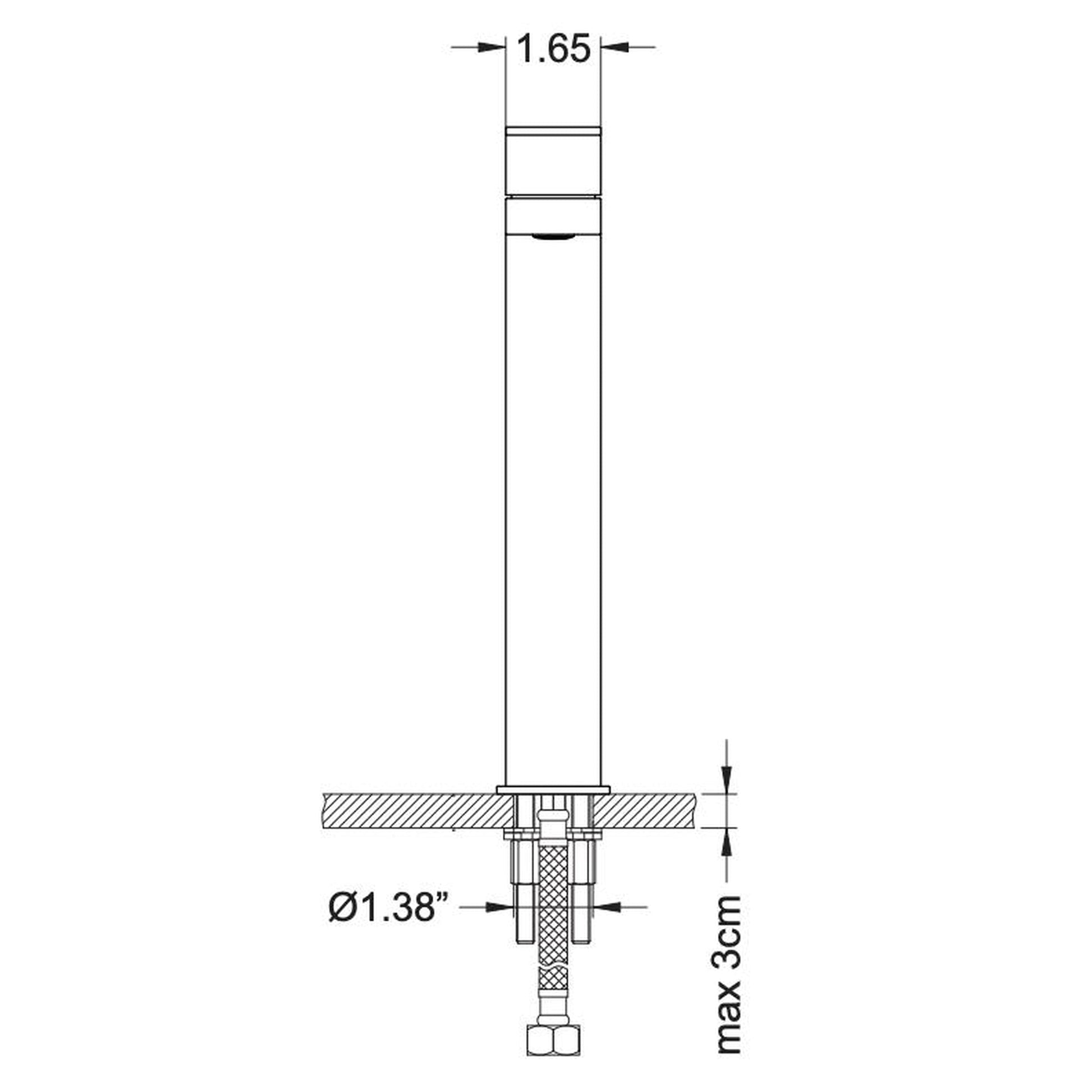 Flusso Faucets Serie 196 12" Single-Hole Satin Brass PVD Deck-Mounted Vessel Bathroom Sink Faucet