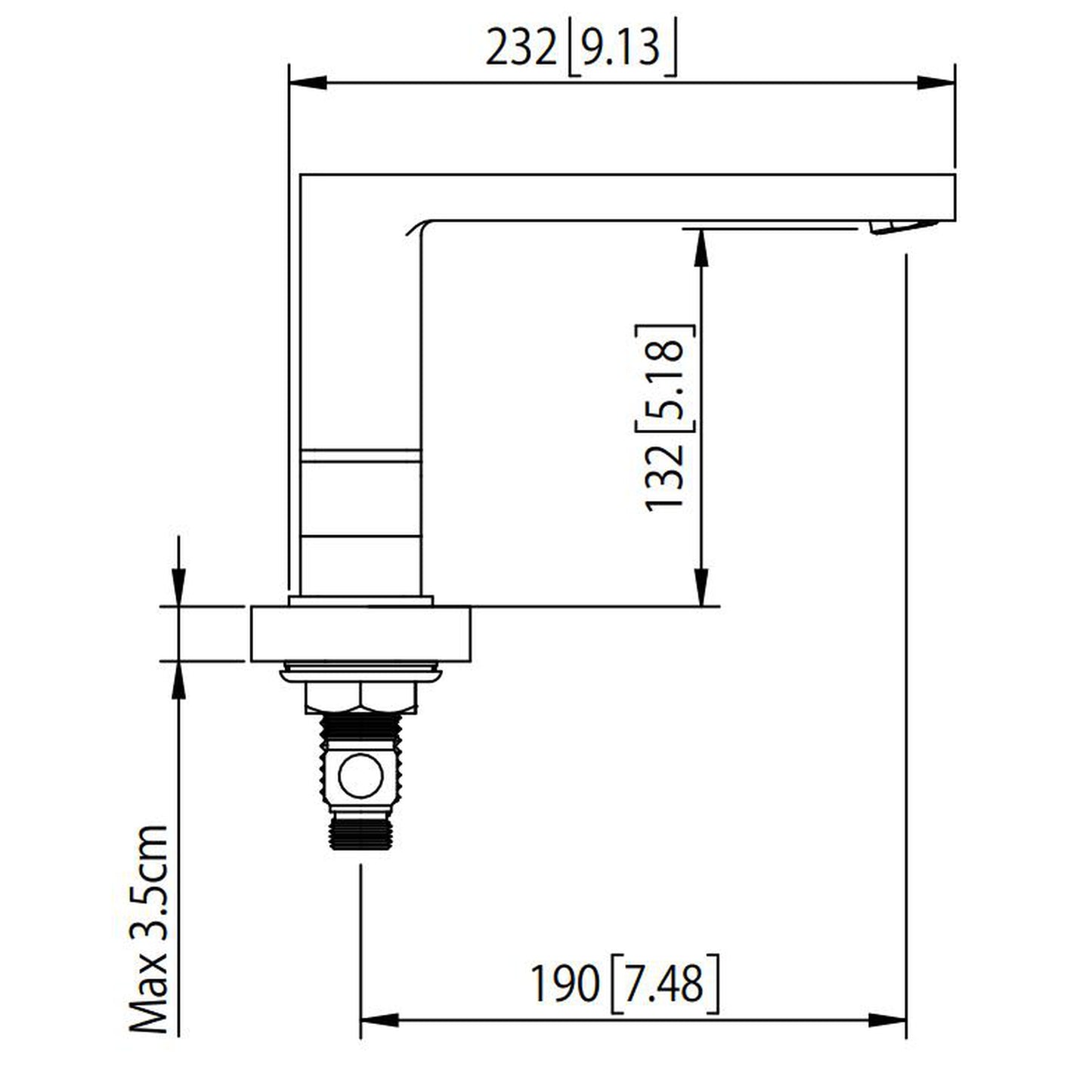 Flusso Faucets Serie 196 14" Three-Hole Brushed Nickel PVD Solid Brass Deck-Mounted Roman Bathtub Faucet
