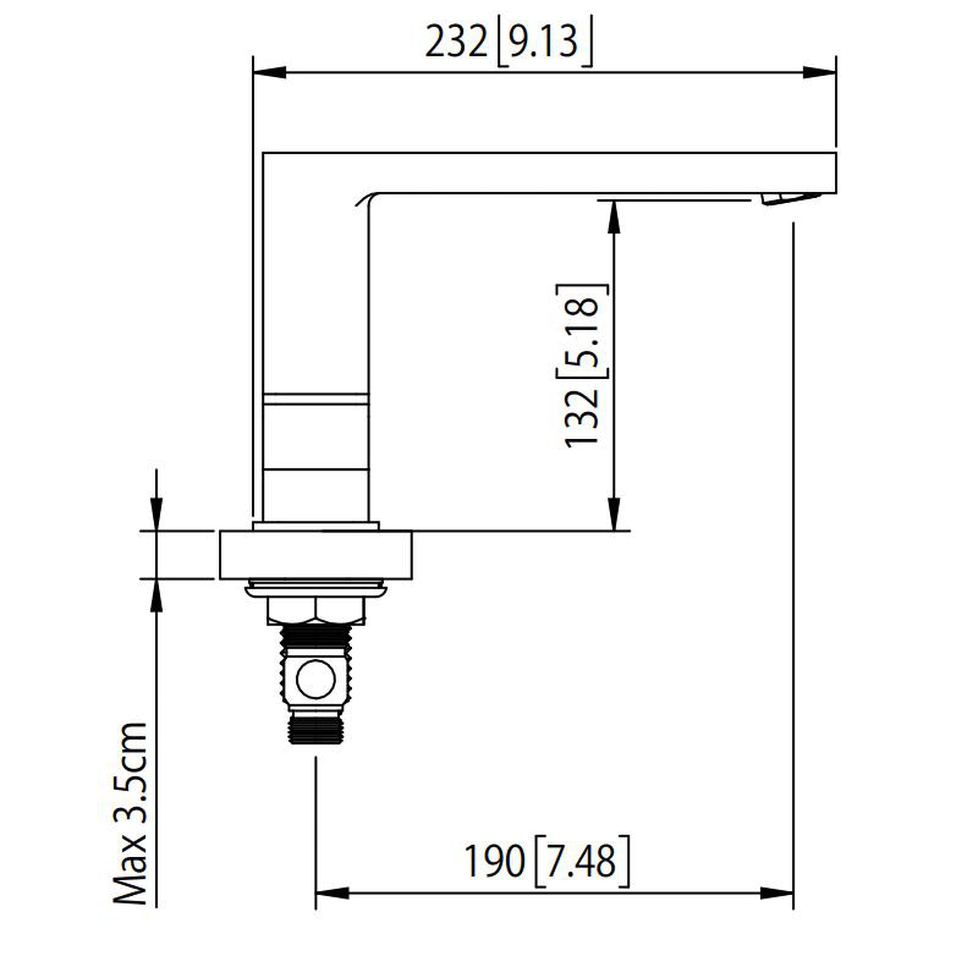 Flusso Faucets Serie 196 14" Three-Hole Brushed Nickel PVD Solid Brass Deck-Mounted Roman Bathtub Faucet