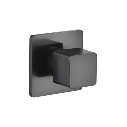 Flusso Faucets Serie 196 3" Matte Black Wall Mounted Shower Faucet Trim With 0.75" Single-Output NPT Female Connection Volume Control Valve