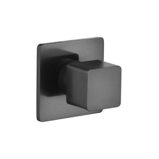 Flusso Faucets Serie 196 3" Matte Black Wall Mounted Shower Faucet Trim With 0.75" Single-Output NPT Female Connection Volume Control Valve
