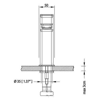 Flusso Faucets Serie 196 6" Single-Hole Chrome Deck-Mounted Cascade Flow Waterfall Bathroom Sink Faucet With Pop-Up Drain