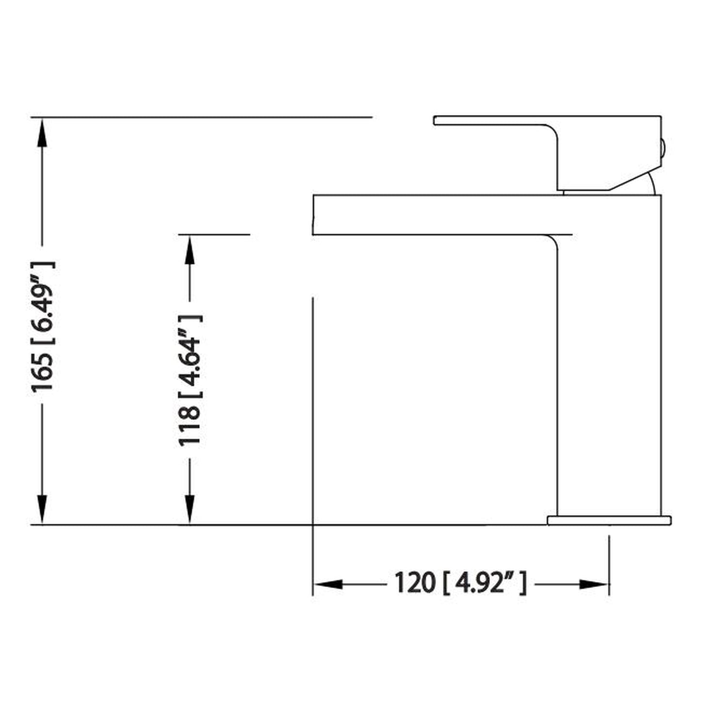 Flusso Faucets Serie 196 6" Single-Hole Matte Black Deck-Mounted Cascade Flow Waterfall Bathroom Sink Faucet With Pop-Up Drain