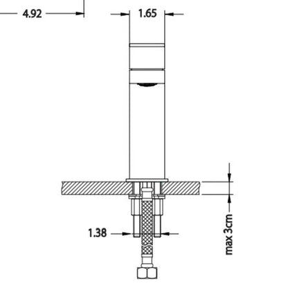 Flusso Faucets Serie 196 7" Single-Hole Chrome Deck-Mounted Bathroom Sink Faucet With Pop-Up Drain and Adjustable Hot Limit Safety Stop