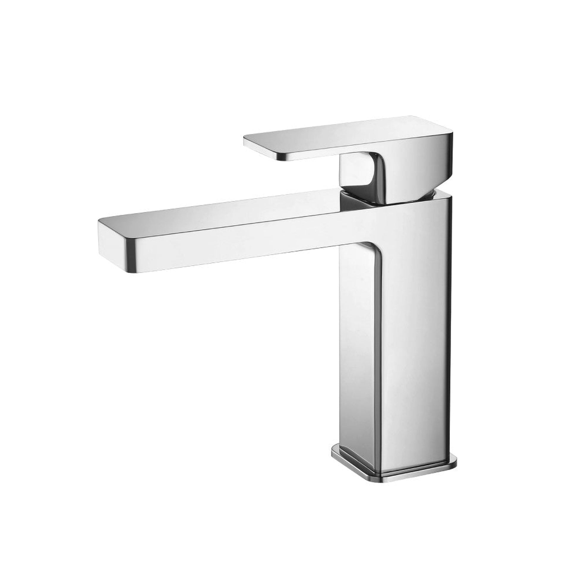 Flusso Faucets Serie 196 7" Single-Hole Chrome Deck-Mounted Bathroom Sink Faucet With Pop-Up Drain and Adjustable Hot Limit Safety Stop