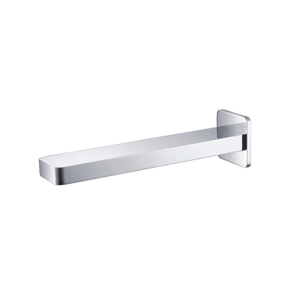 Flusso Faucets Serie 196 7" Single-Hole Chrome Solid Brass Wall-Mounted Non-Diverting Bathtub Spout