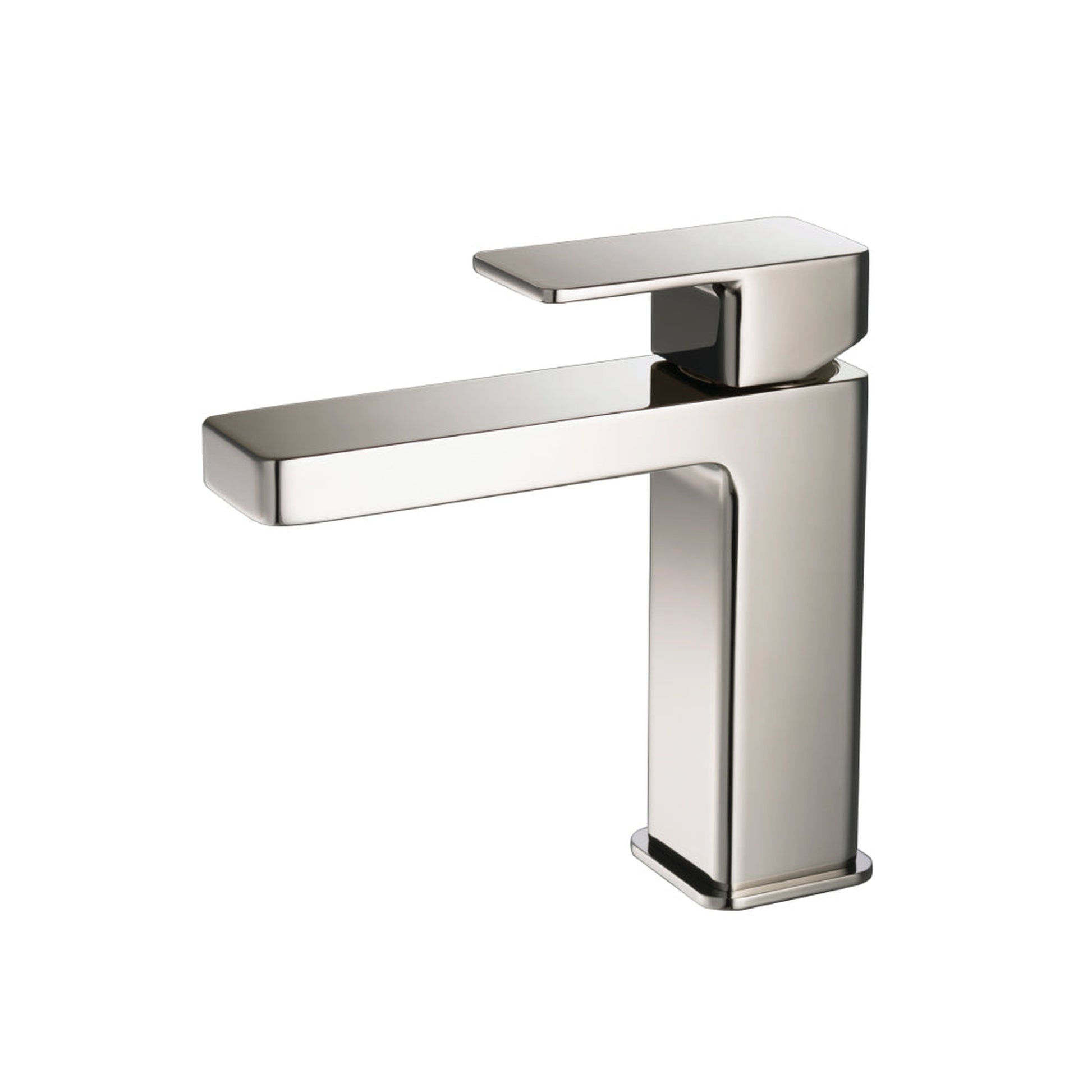 Flusso Faucets Serie 196 7" Single-Hole Polished Nickel PVD Deck-Mounted Bathroom Sink Faucet With Pop-Up Drain and Adjustable Hot Limit Safety Stop